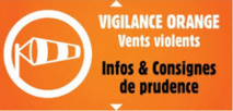 ALERTE ORANGE POUR VENTS VIOLENTS AUJOURD’HUI A PARTIR DE 16H ET JUSQU'A 21H