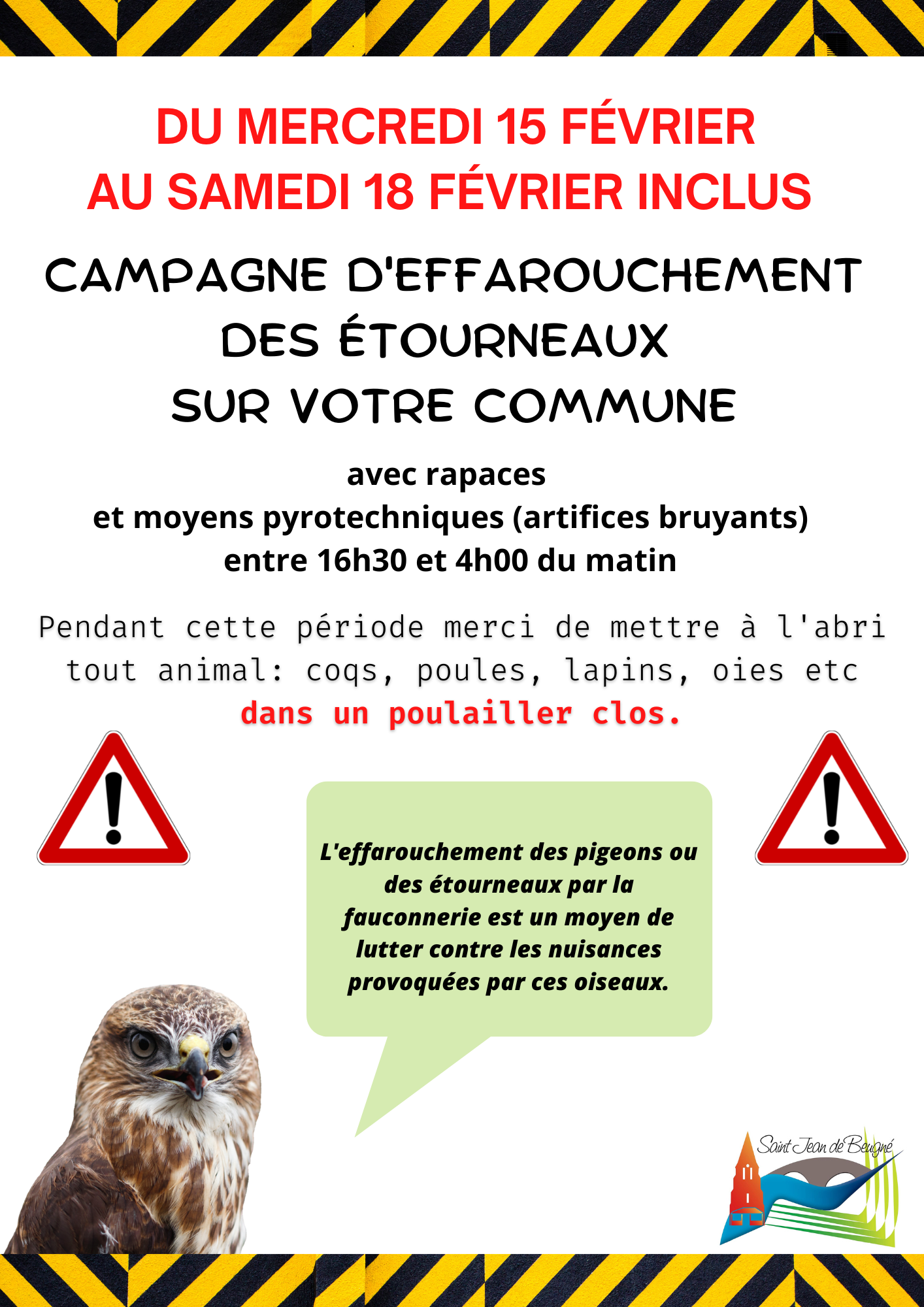 CAMPAGNE D'EFFAROUCHEMENT DES ETOURNEAUX