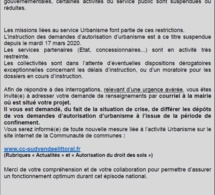INFOS SUR LE SERVICE URBANISME