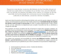 Réouverture complète des déchetteries en Sud Vendée Littoral