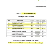 HORAIRES TRANSPORT SCOLAIRE 2021-2022