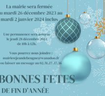 MAIRIE FERMEE VACANCES DE NOEL