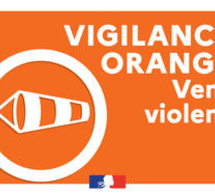 MISE EN VIGILANCE DE NIVEAU ORANGE POUR VENTS VIOLENTS